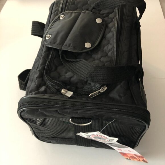 Pet Carrier, Black Lattice Stitching, Small - Picture 7 of 11